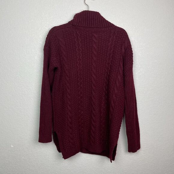 FOREVER 21 Burgundy Tunic Length Turtleneck Sweater Size M - Picture 8 of 8
